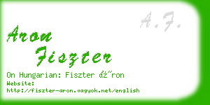 aron fiszter business card